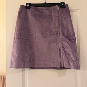 LOFT Lavender Velvet Skirt with Zipper